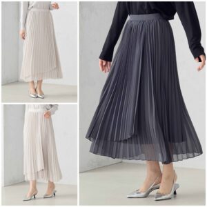 優雅知性💖日本COMME CA ISM 百褶 層次 半截裙  シフォンジョーゼット　プリーツスカート